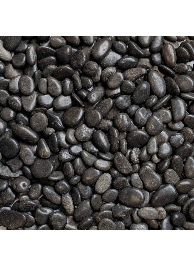 Midwest Hearth - Natural Decorative Polished Black Pebbles 3/8" Gravel Size (10Lb Bag) - Image 1