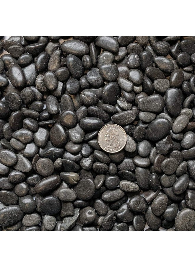 Midwest Hearth - Natural Decorative Polished Black Pebbles 3/8" Gravel Size (10Lb Bag) - Image 1