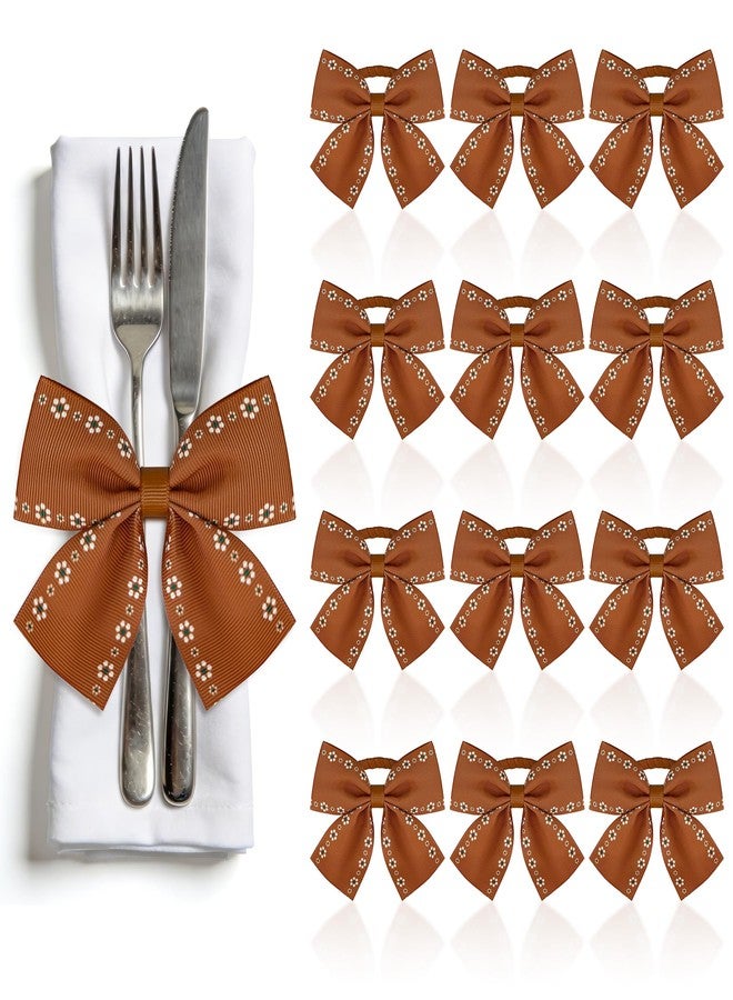 Aartner 12 Pcs De Barro Mexicanos Napkin Rings Khaki Bow Napkins Holder Cielito Lindo Party Decoration for Fiesta Mexican Baby Shower Wedding Decor - Image 1
