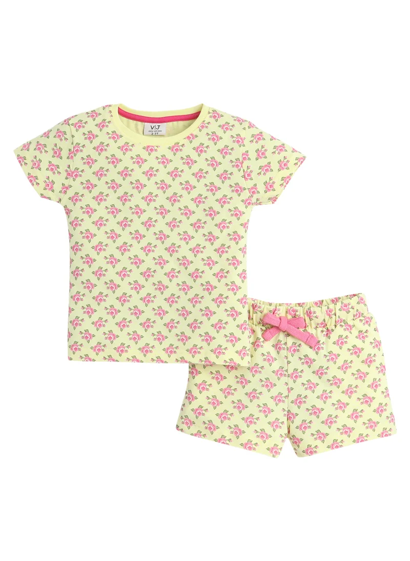 victor and jane Victor and Jane - All-Over Printed T-shirt and Shorts Pyjama Set