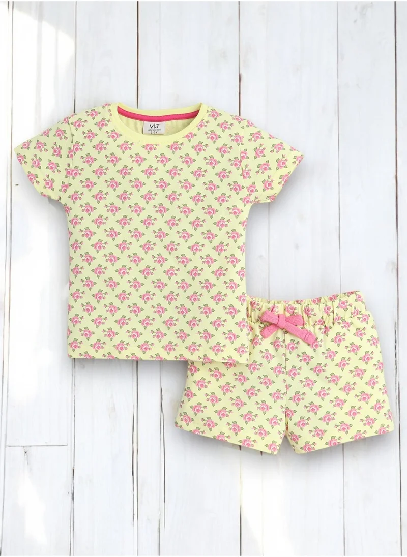 victor and jane Victor and Jane - All-Over Printed T-shirt and Shorts Pyjama Set