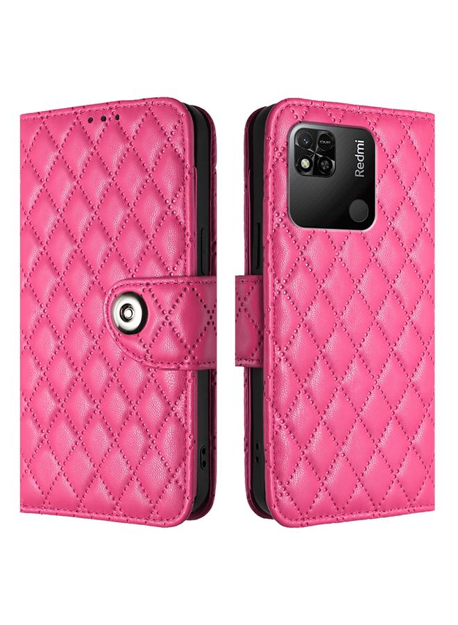 S-TOP Case For Redmi 10A / 9C Rhombic Texture Flip Leather Phone Case with Lanyard - Image 2