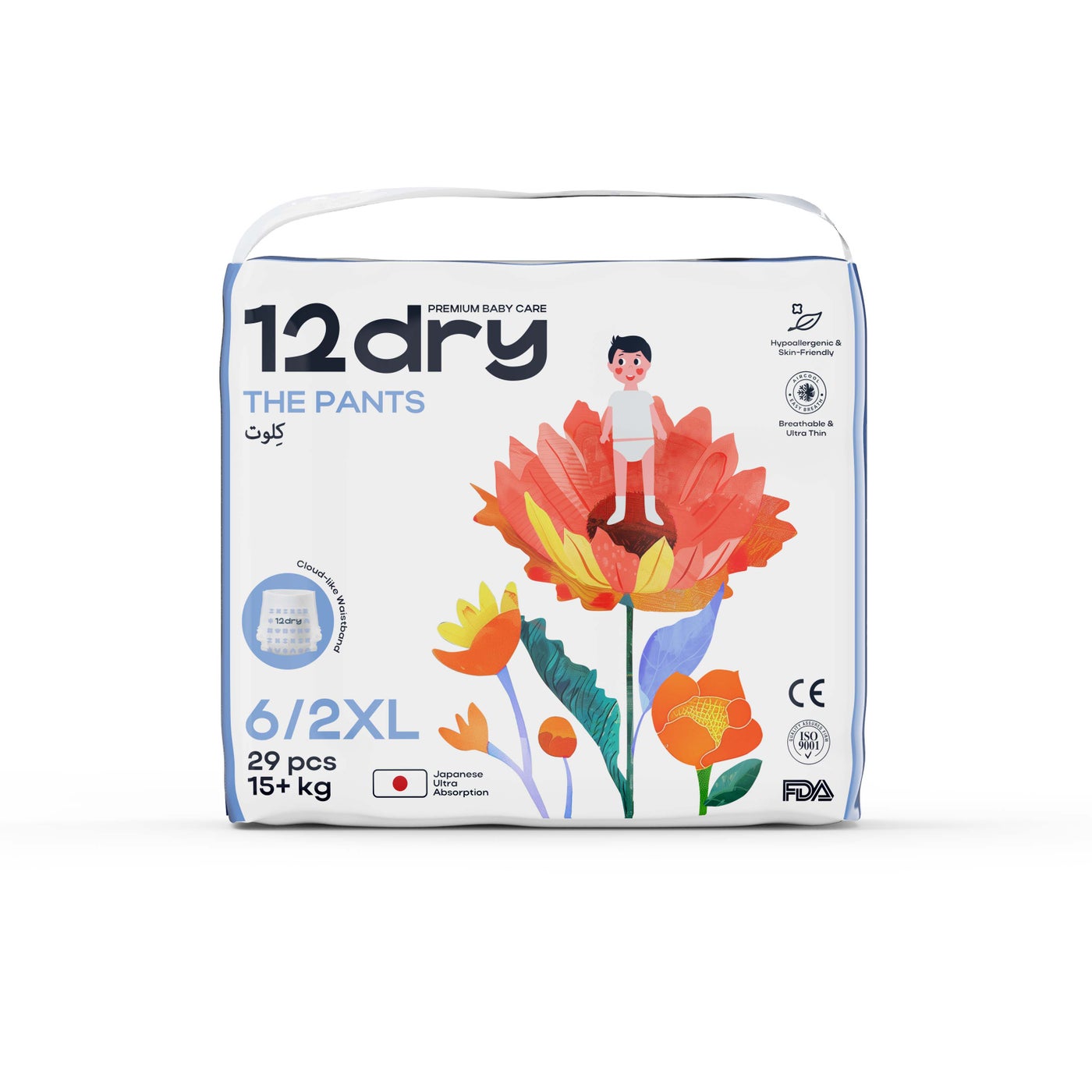 12dry Baby Pants-Premium Baby Care (Size 6/XXL, 15 kg, 29 count)