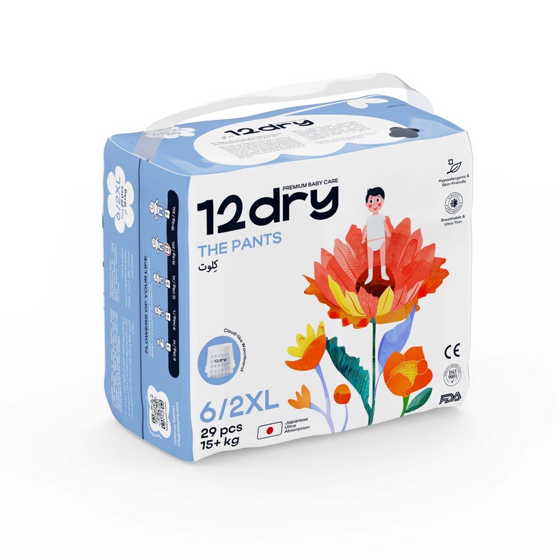 12dry Baby Pants-Premium Baby Care (Size 6/XXL, 15 kg, 29 count) - Image 2