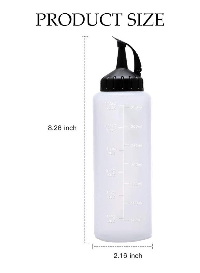 DUNISO 3 Pack 350ml Plastic Squeeze Condiment Bottles, Clear Multi-purpose Sauce Dispensers  for Syrup, Ketchup ,Dressing Oil and Honey,Leak proof and Portable - Image 2