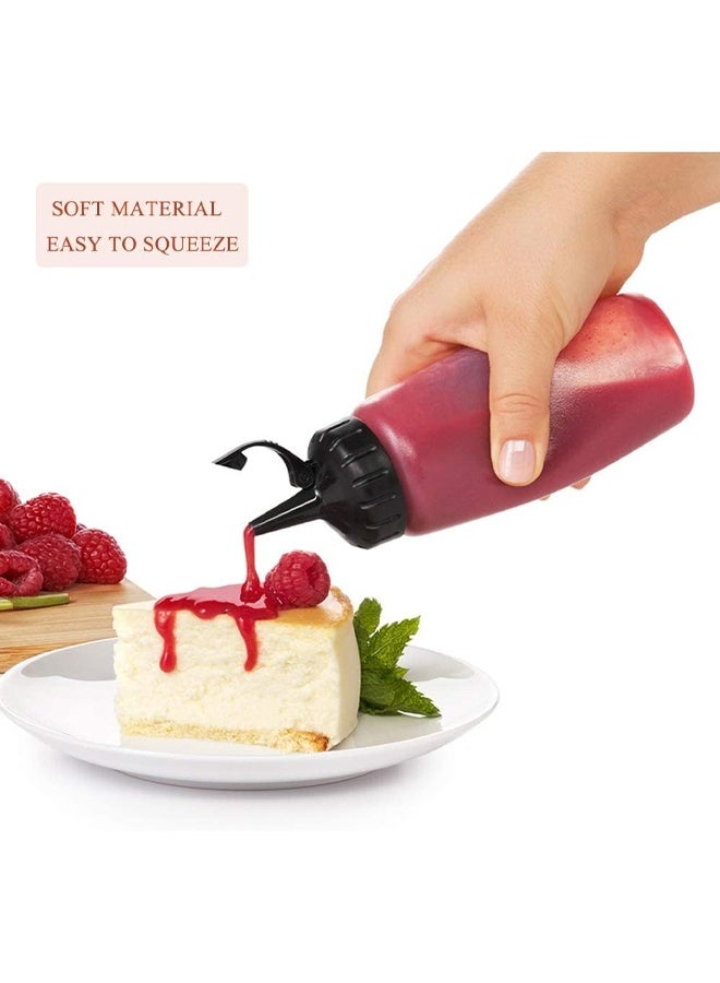 DUNISO 3 Pack 350ml Plastic Squeeze Condiment Bottles, Clear Multi-purpose Sauce Dispensers  for Syrup, Ketchup ,Dressing Oil and Honey,Leak proof and Portable - Image 3