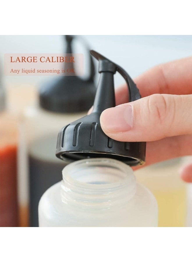 DUNISO 3 Pack 350ml Plastic Squeeze Condiment Bottles, Clear Multi-purpose Sauce Dispensers  for Syrup, Ketchup ,Dressing Oil and Honey,Leak proof and Portable - Image 5