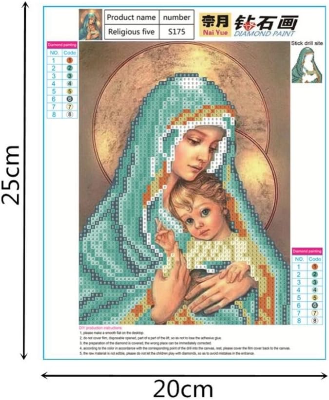 klarako Religious Madonna Diamond Painting Kits for Adults Kids 5D DIY Crystal Rhinestone Embroidery Stitch Arts Craft Canvas Wall Decor - Image 5