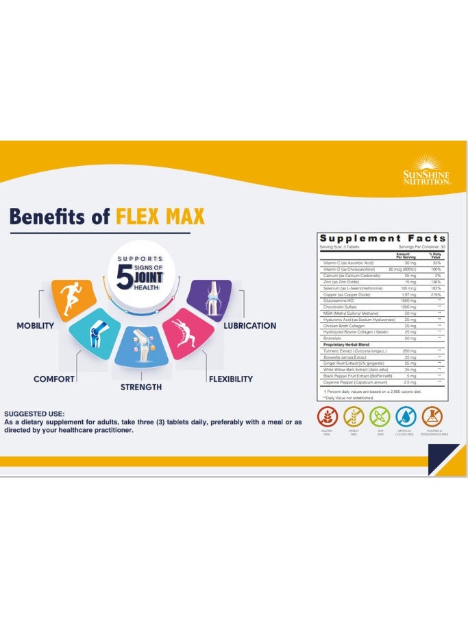 SUNSHINE NUTRITION - Flex Max 90 Tabs - Image 1