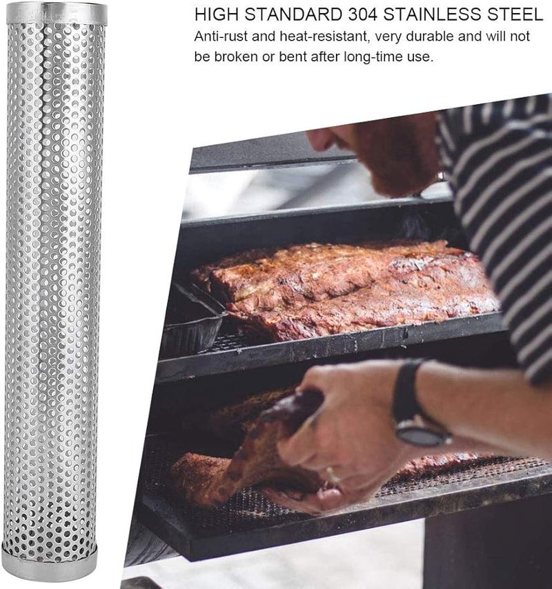 304 Stainless Steel Hexagonal BBQ Smoker Tube 12 Inch Works With Any Grill - Image 4