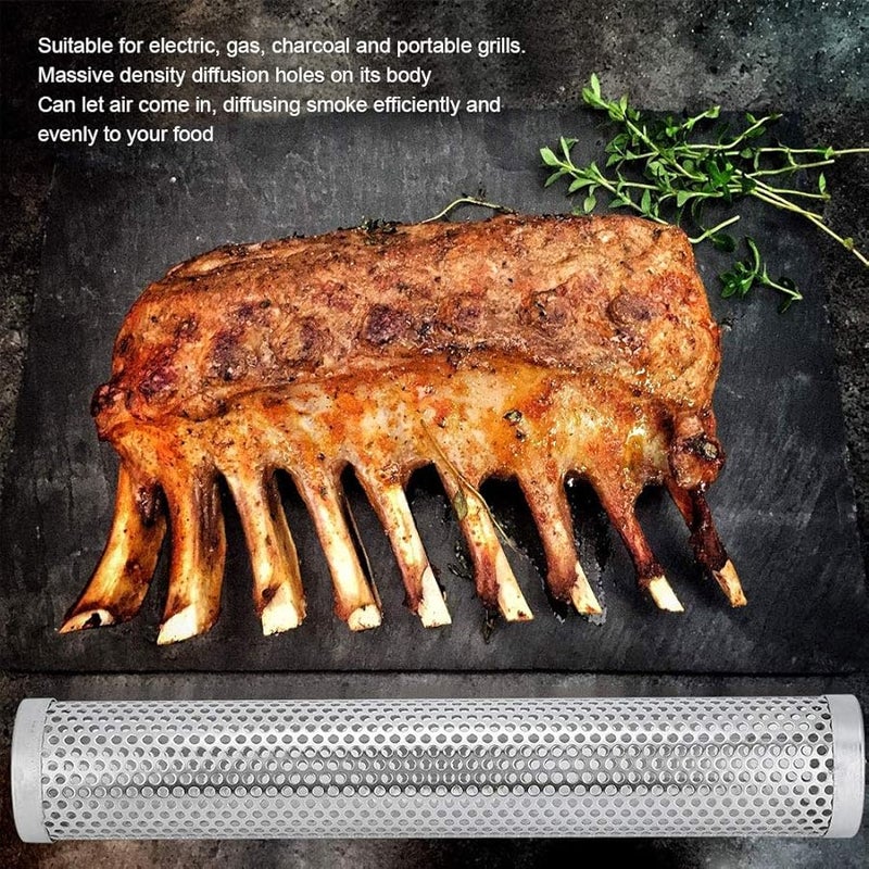 304 Stainless Steel Hexagonal BBQ Smoker Tube 12 Inch Works With Any Grill - Image 3