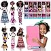 dollbie 6 Pack African American Fashion Dolls Set with Mix Match Outfits 115 Posable Black Dolls 5 Accessories Each Crown Necklace Headscarf More Pink Gift Case - Image 4