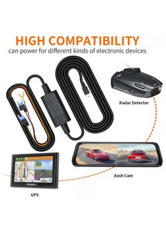 FPC Car Dash Cam Wire DVR Hardwire Cable Kit Video Recorder 12V-24V to 5V 2A Mini Type-C USB Charger Voltage Reducing Line  - Image 1