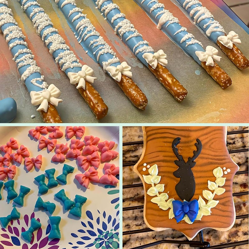 YunKo W0770 8 Mini Bows Silicone Fondant Molds Chocolate Sugar Candy Cake Pop Bow Craft Molds DIY Cake Decorating Clay Molds - Image 5