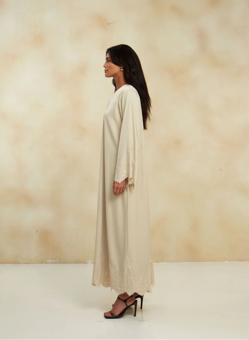 TELAL FEMINA IVORY BLOSSOM ABAYA