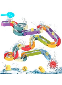 Fun DIY Slide Indoor Waterfall Track Stick to Wall with Suction Cup and Wheels Water Ball Shower Floating Bathtub Toy for Kids 3 4 5 6 7 8 Years