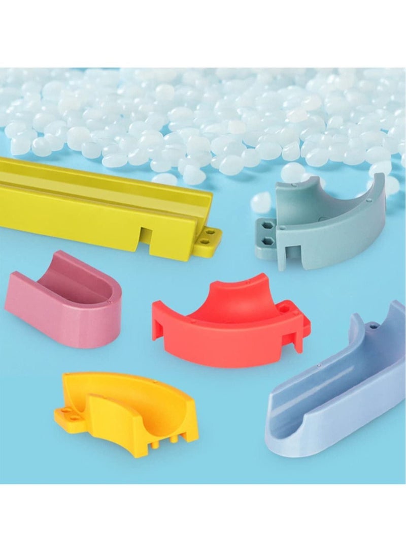 Generic - Fun DIY Slide Indoor Waterfall Track Stick to Wall with Suction Cup and Wheels Water Ball Shower Floating Bathtub Toy for Kids 3 4 5 6 7 8 Years - Image 1