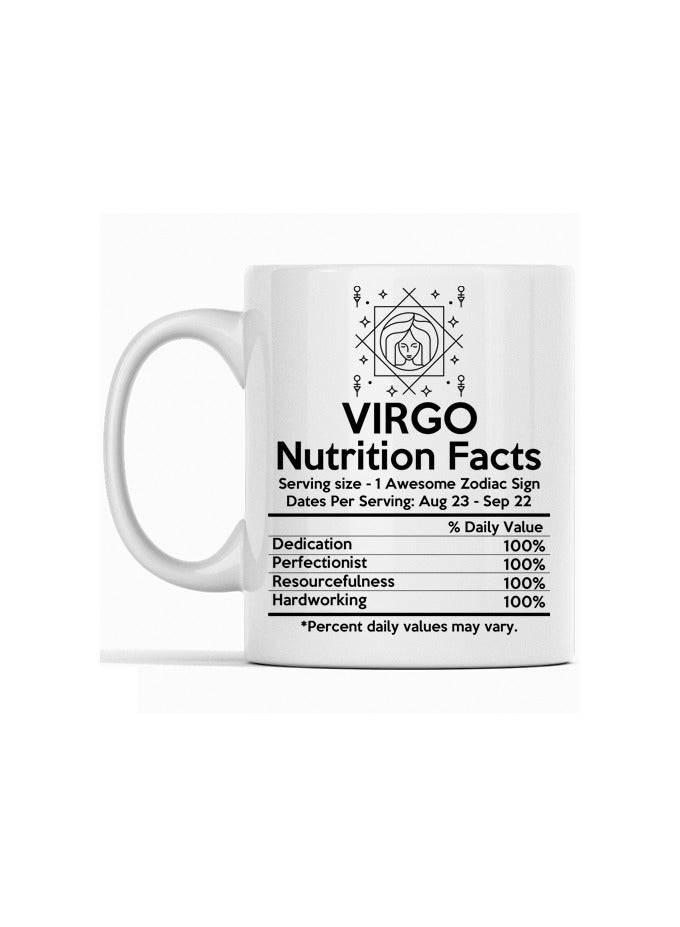 SHOP NEW ARRIVALS "Celebrating Virgo's Meticulous Nature: A Unique Nutrition Fact Mug Featuring Insights Tailored for the Detail-Oriented and Health-Conscious Virgo"