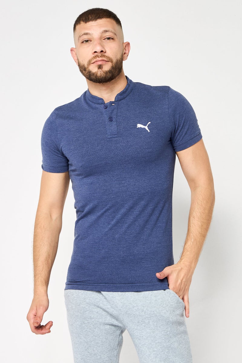 PUMA Men Sportswear Fit Short Sleeves Outdoor Polo Shirt, Navy Blue - Image 1