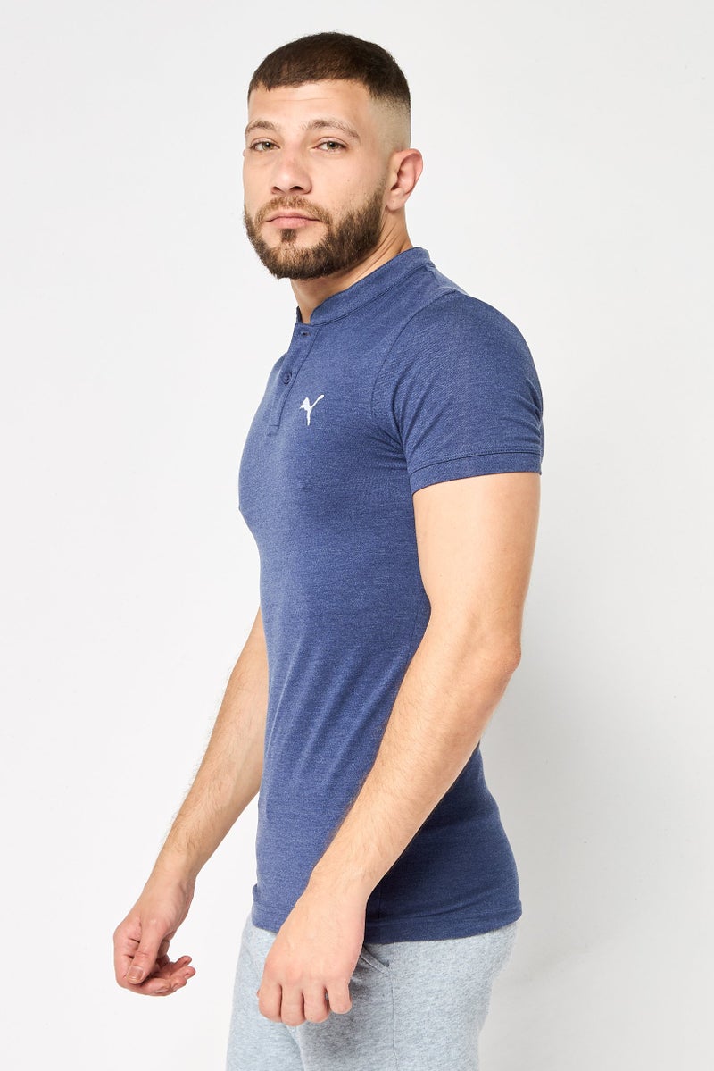 PUMA Men Sportswear Fit Short Sleeves Outdoor Polo Shirt, Navy Blue - Image 3