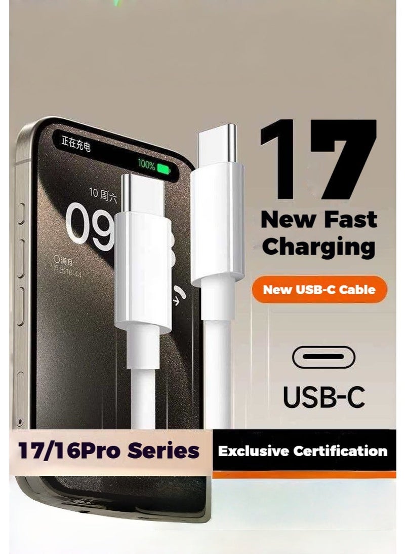 BASEMO 60W PD Fast Charging Cable, 1.5M White USB-C to USB-C, Safe Charger for Apple iPhone 16/17 Series, iPad & Mac Devices - Image 3
