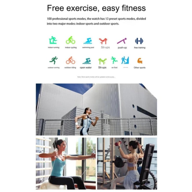 Smart Watch: HD Touch Screen, IP68 Waterproof Stainless Steel Case - 13 Exercise Modes, Health Monitoring, Smart Notifications Fitness Tracker for Sports Enthusiasts, Daily Health Management - Image 3