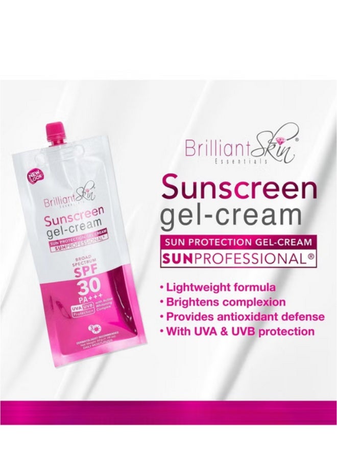 Brilliant Skin Sunscreen Gel Cream SPF30 PA Plus Plus Plus 50g UV Protection Lightweight Non Greasy Suitable for All Skin Types Face and Body - Image 2