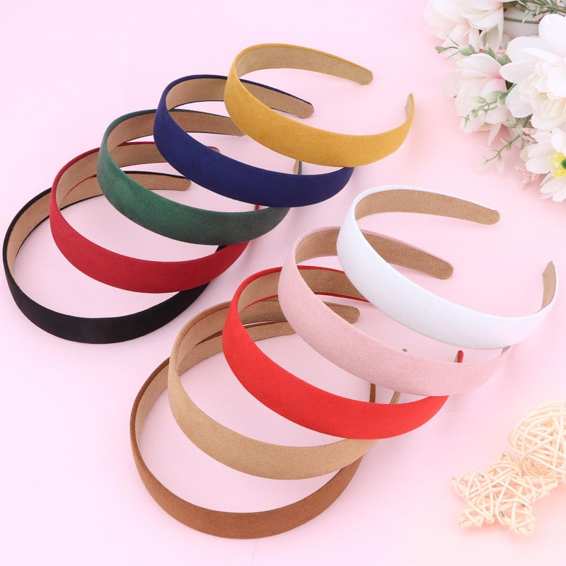 Wecoe 10pcs Headbands for Women Suede Like 1 Inch Wide Headbands Red White Black Pink Purple Blue Green Headband Non Slip Fashion Hair Accessories Women Diademas Para Mujer - Image 5