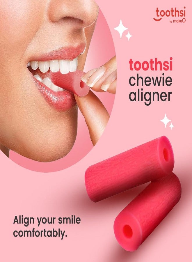 Toothsi أداة مضغ تقويم الأسنان من توثسي | قاعدة تثبيت صينية التقويم بنكهة الفراولة | 2 سم | أداة مضغ لتقويم الأسنان | مادة كوبوليمر الستايرين - بلاستيك ناعم | أداة مضغ ناعمة وقابلة لإعادة الاستخدام لتقويم الأسنان | آمنة وصحية وسهلة الاستخدام - Image 2