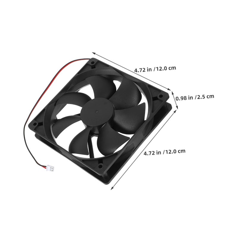 2Pcs 120mm Black Computer Case Cooling Fans Silent High Airflow Dual Ball Bearing - Image 3