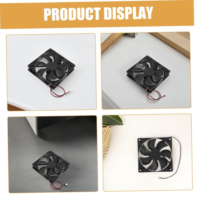 2Pcs 120mm Black Computer Case Cooling Fans Silent High Airflow Dual Ball Bearing - Image 4