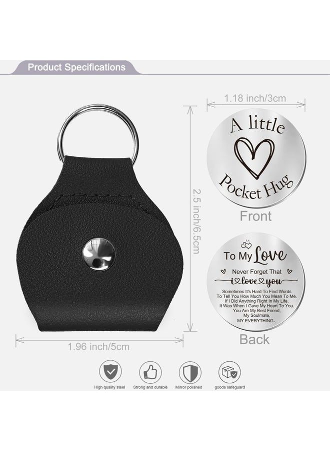 CINDYHE Pocket Hug Token keychain Gifts for Men Women Him Her Dad Mom Son Daughter Brothers Sisters Teacher Boy Girl Friends, To My Love, M - Image 2