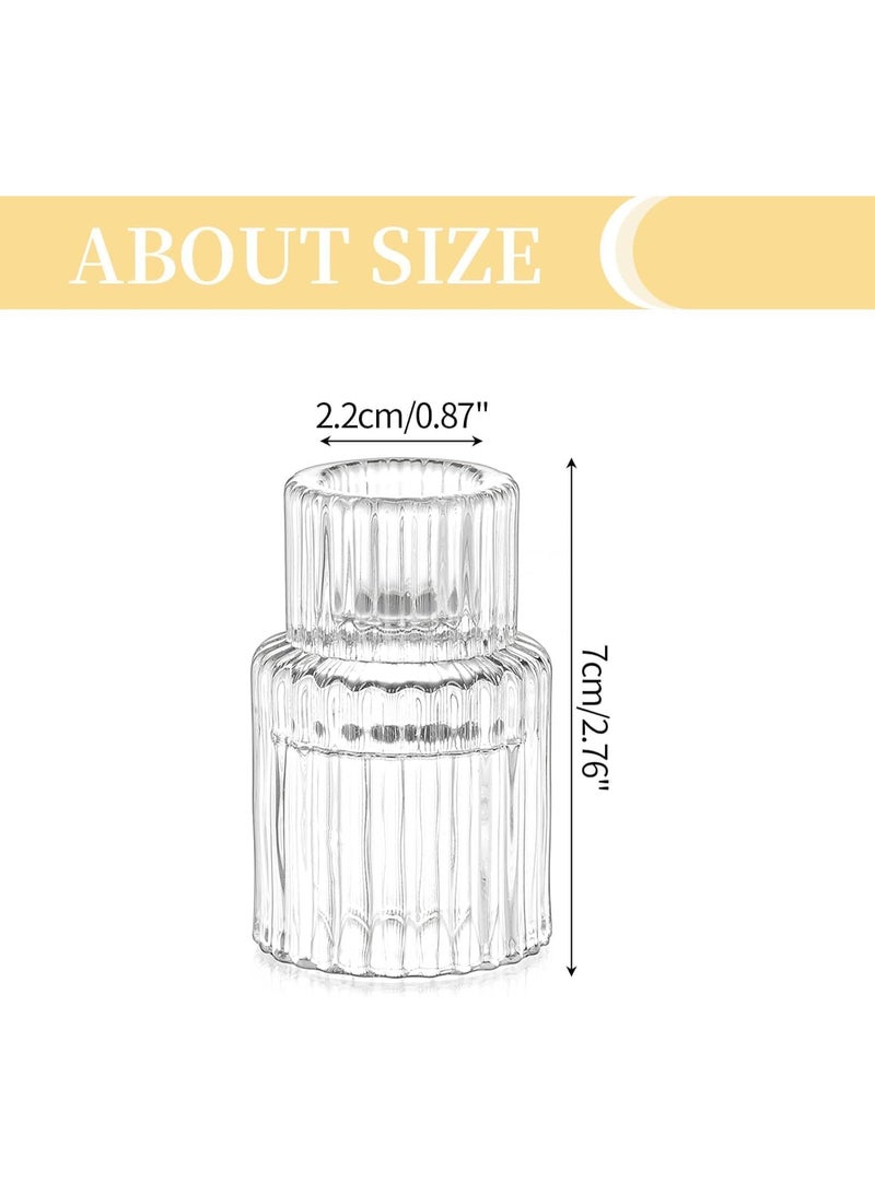 Glass Candle Holder for Candlestick, 2Pcs Clear Small Tapered Wedding Christmas Decor Bulk for Candle Sticks Party Table Living Room Dinner Advent Gift Centrepiece Decoration - Image 2