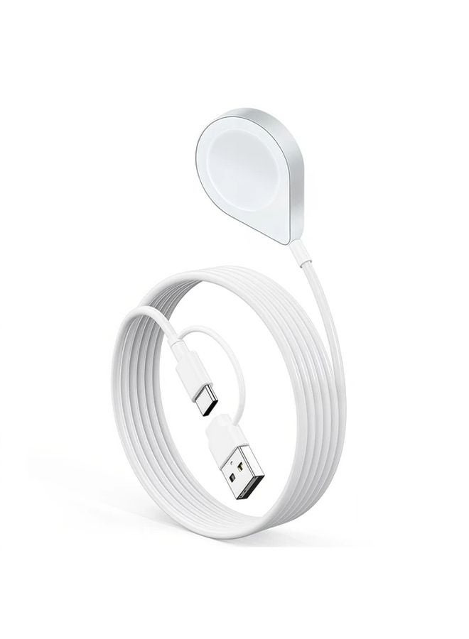 White Magnetic USB C Charging Cable For Apple Watch Fast Wireless Charger Ultra 9 8 7 6 SE - Image 1
