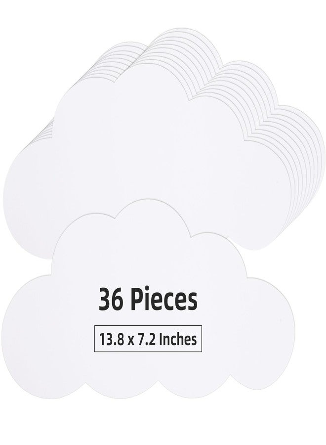 MixTeach 36 Pcs Large White Cloud Cutouts 14 Inch Paper Clouds White Cloud Shape Card Paper Cloud Die Cut Room Decorations for Classroom Bulletin Board Decor Wall Decoration Nursery Playroom Decor - Image 1