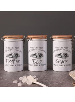 Generic Storage Jars with Airtight Lids Suitable for Home Kitchen Tea, Vanilla, Sugar, Salt, Coffee, Flour, Vanilla Beans, Set of 3  - Image 2
