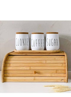 Generic Storage Jars with Airtight Lids Suitable for Home Kitchen Tea, Vanilla, Sugar, Salt, Coffee, Flour, Vanilla Beans, Set of 3  - Image 4