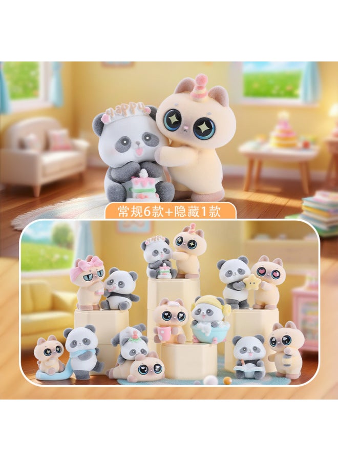 Creative Cartoon Panda Figurine, Slow-living Blind Box, Cute Panda Desktop Ornament, Trendy Chinese-style Creative Gift