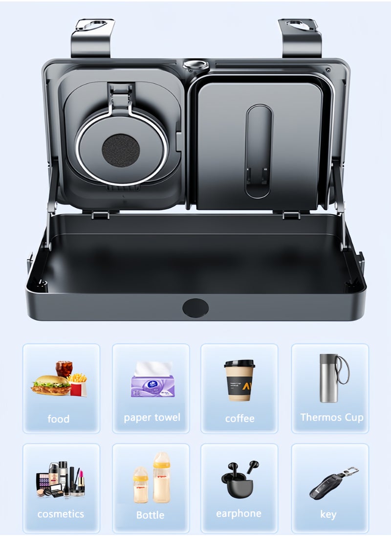 Rocket Flyer Car Rear Seat Organizer - Multifunctional storage tray with expandable cup holder and hook, lightweight for home and travel  - Image 3