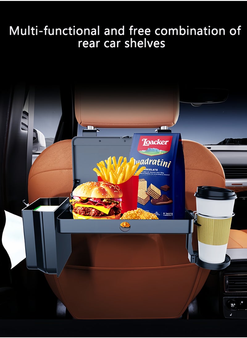 Rocket Flyer Car Rear Seat Organizer - Multifunctional storage tray with expandable cup holder and hook, lightweight for home and travel  - Image 2