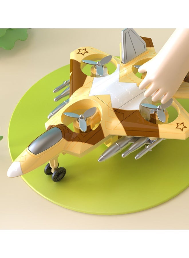 【Kids Toy Airplane】Inertia Powered 360° Stunt Spinning Fighter Jet Model | Durable & Shockproof ABS Material | Fun Toy For Boys Aged 3+ | Auto-Spin Propeller On Forward Glide | Wall Collision Auto-Direction Change | Ergonomic Grip Design - Image 2