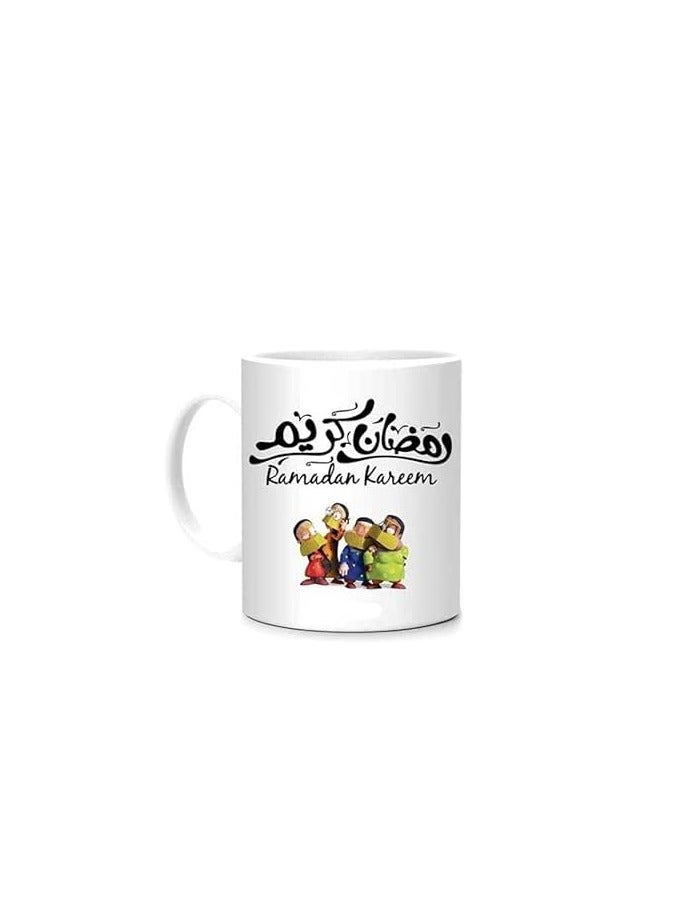 RYN Ramadan Kareem With Arabic Cartoon Printed Mug White - Image 1