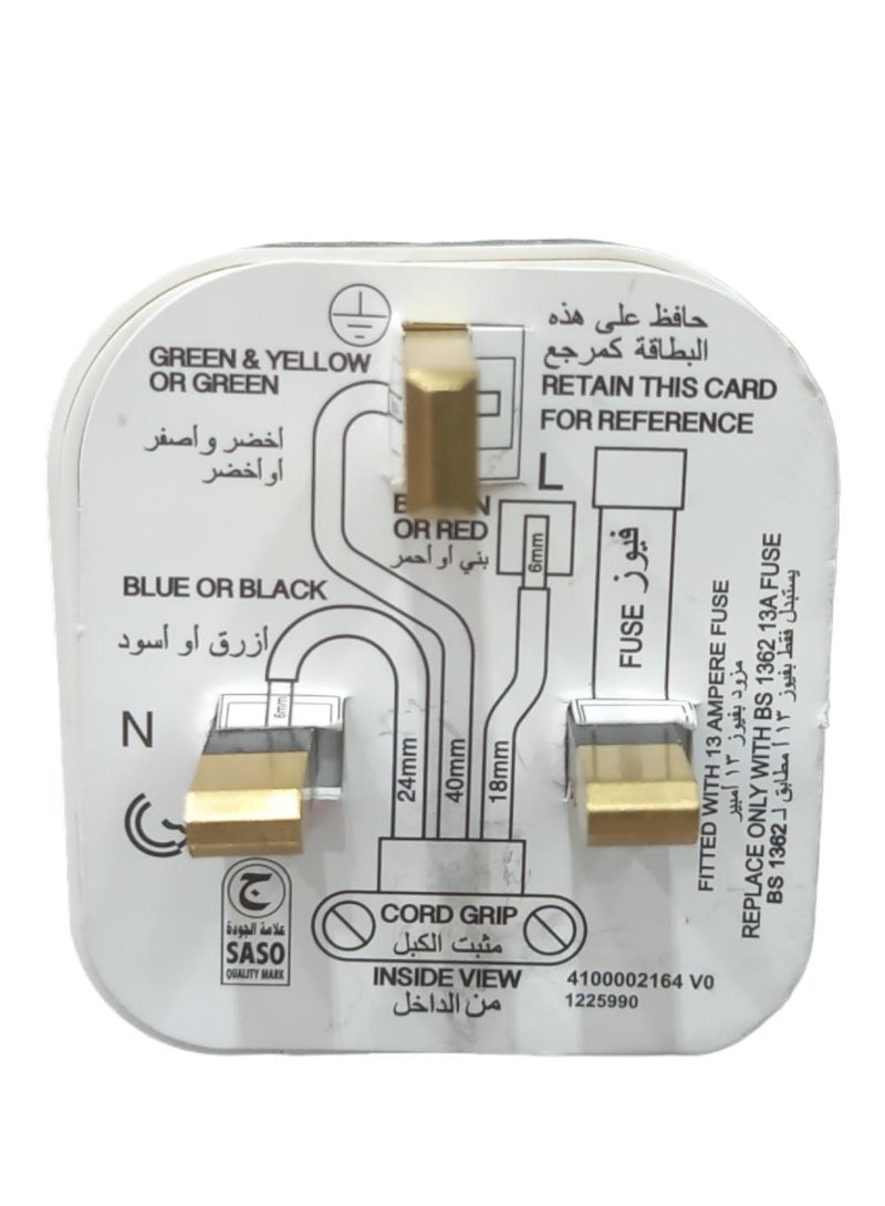 alfanar 13A Flat 3 Pin Plug Adapter for Home Use and Everyday Electrical Appliances - Image 3