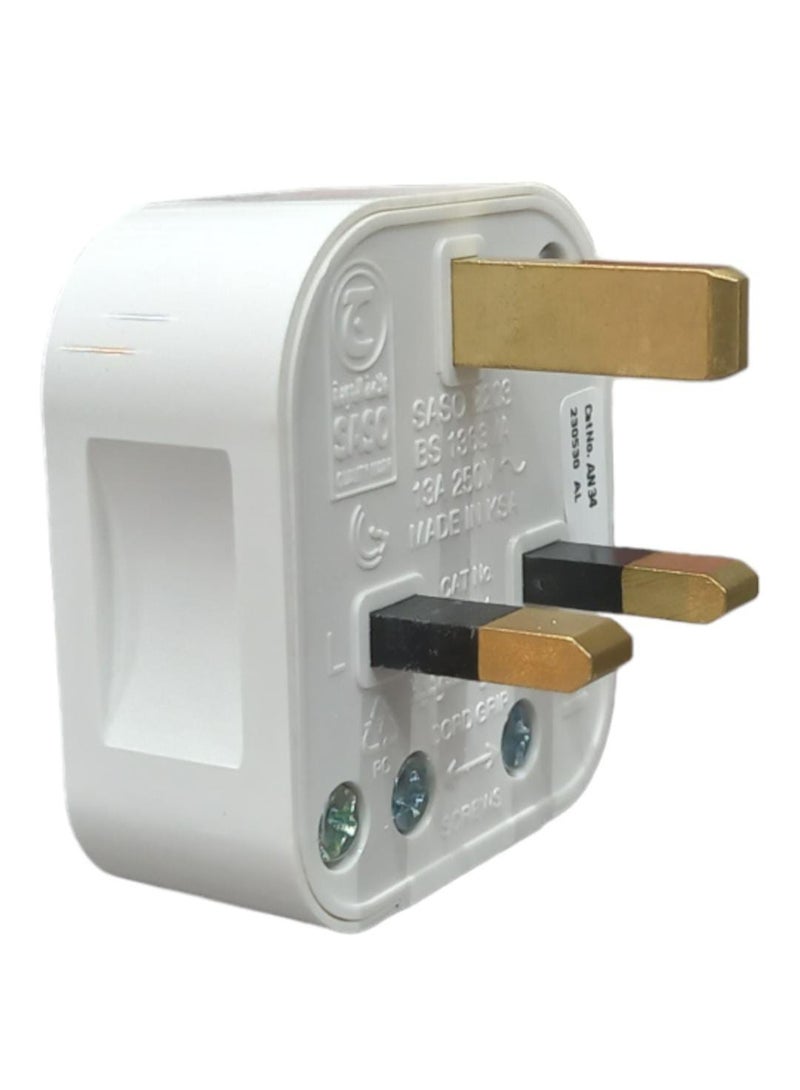 alfanar 13A Flat 3 Pin Plug Adapter for Home Use and Everyday Electrical Appliances - Image 2
