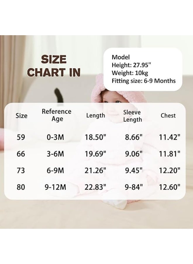 DOOKOO Baby Snowsuit Fleece Jumpsuit Newborn Winter Clothes Toddler Girls Boys Romper Thick Warm Hooded Bear Onepiece Outfit - Image 4