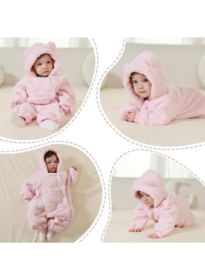 DOOKOO Baby Snowsuit Fleece Jumpsuit Newborn Winter Clothes Toddler Girls Boys Romper Thick Warm Hooded Bear Onepiece Outfit - Image 3