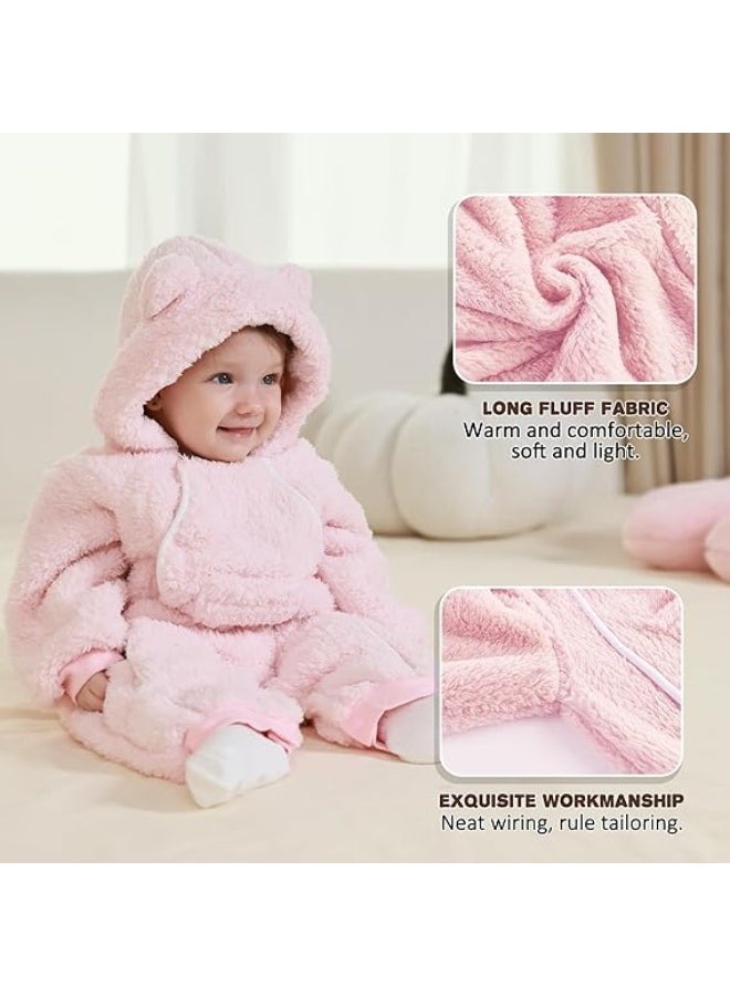 DOOKOO Baby Snowsuit Fleece Jumpsuit Newborn Winter Clothes Toddler Girls Boys Romper Thick Warm Hooded Bear Onepiece Outfit - Image 1