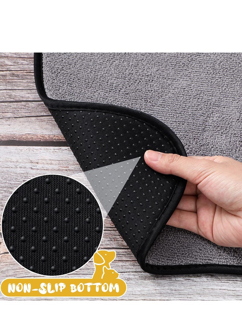 2Pcs Dog Mat for Food and Water Bone Shape Dog Cat Mats Non-Slip Pet Feeding Mat for Under Dog Bowls Embroidered Microfiber Pet Bowl Mat Water Absorbent Cat Feeding Mat for Dog Pet Supplies 2 Colors - Image 5