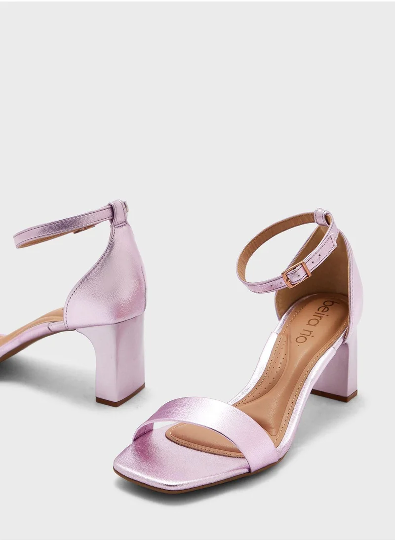 Beira Rio Multi Strap Mid Heel Sandals