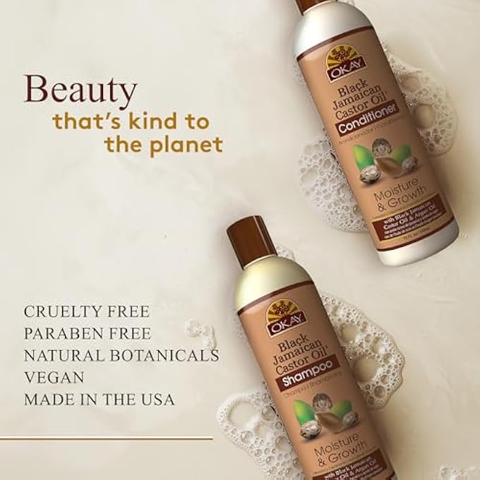 OKAY -SHAMPOO AND CONDITIONER BLACK JAMAICAN CASTOR OIL HAIR CARE SET MOISTURE AND GROWTH - SET OF 2 - Image 3